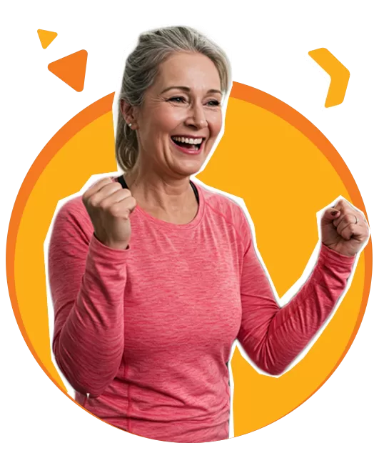 Happy woman after completing a workout