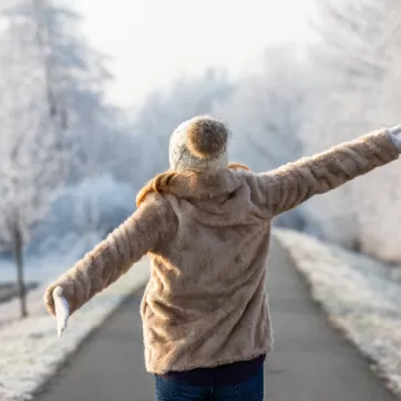 Woman walking outside