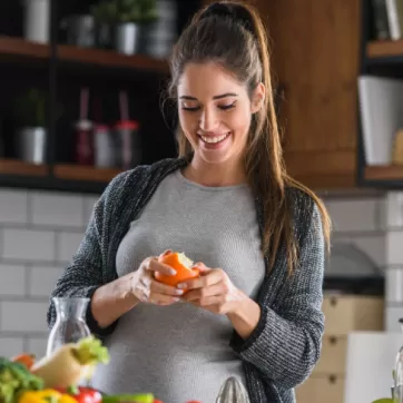 woman eating fruit