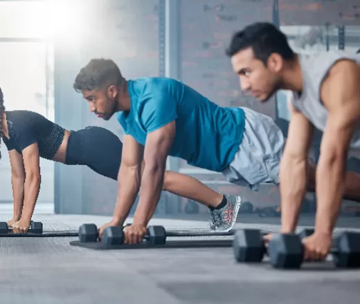 group of people training