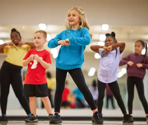 Kids dancing in a zumba class